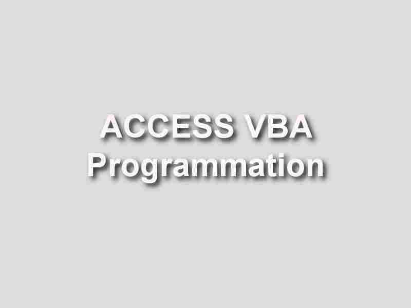 formation Access VBA