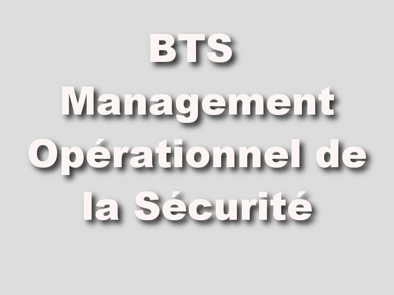 bts Management Opérationnel de la Sécurité strasbourg
